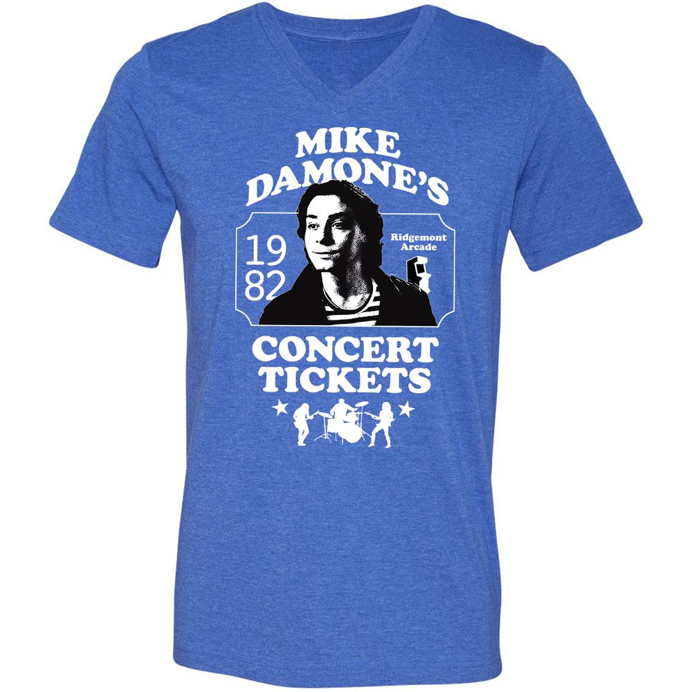 Unisex V-Neck T-Shirt - LCYUJBX9 - Heather True Royal - 14