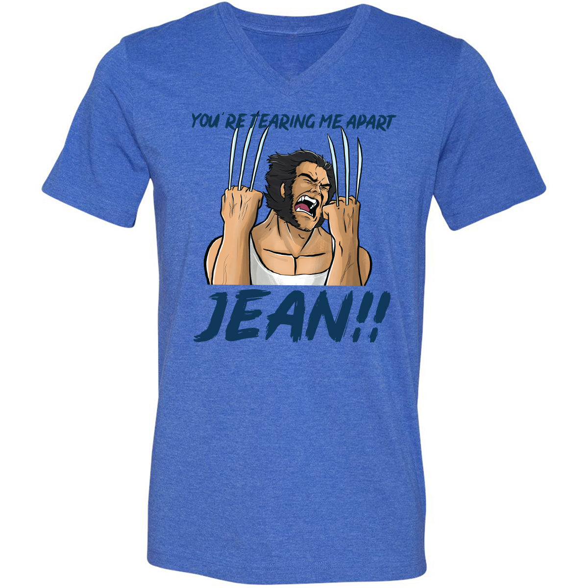 Unisex V-Neck T-Shirt - ET11HKW5 - Heather True Royal - 14