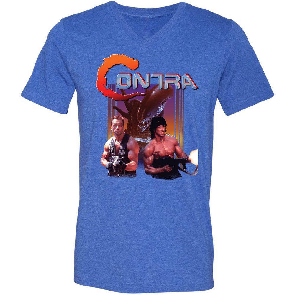 Unisex V-Neck T-Shirt - 7XXGMJAM - Heather True Royal - 14