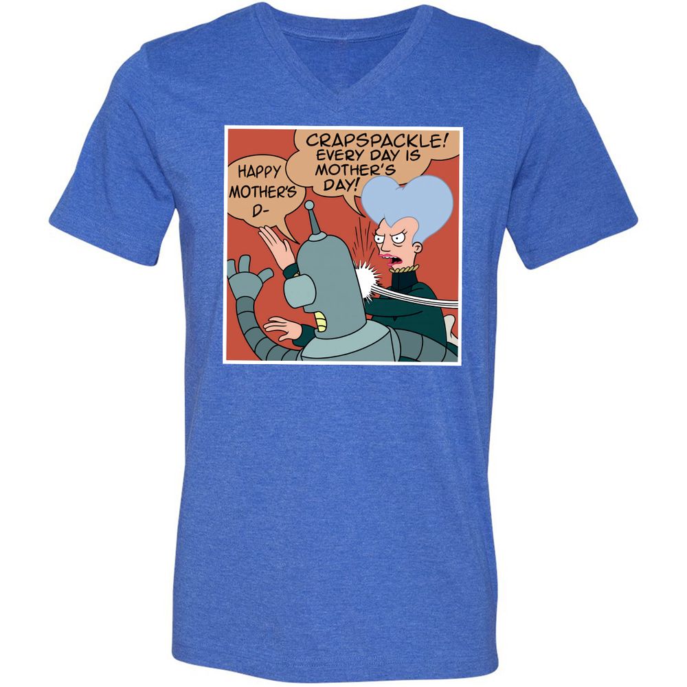 Unisex V-Neck T-Shirt - EB1UMZQA - Heather True Royal - 14