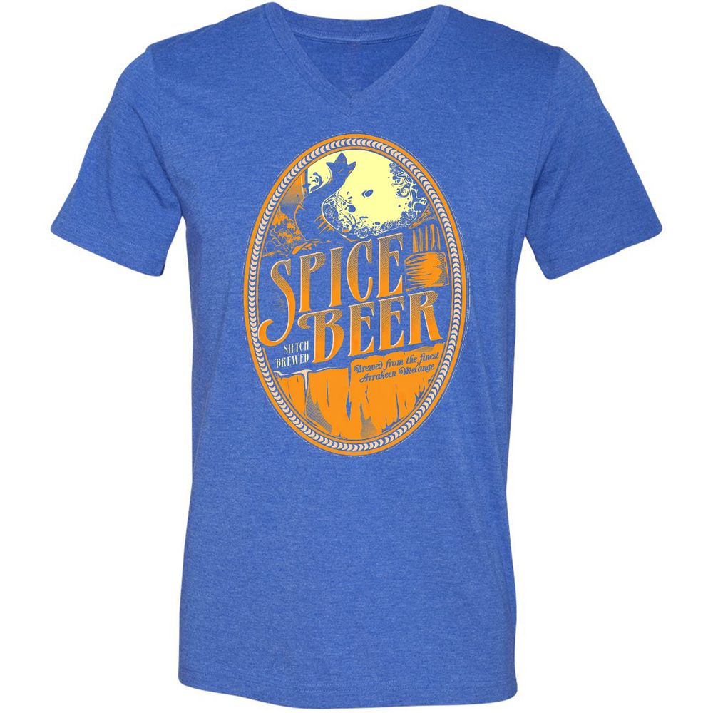 Unisex V-Neck T-Shirt - VQC13G12 - Heather True Royal - 14