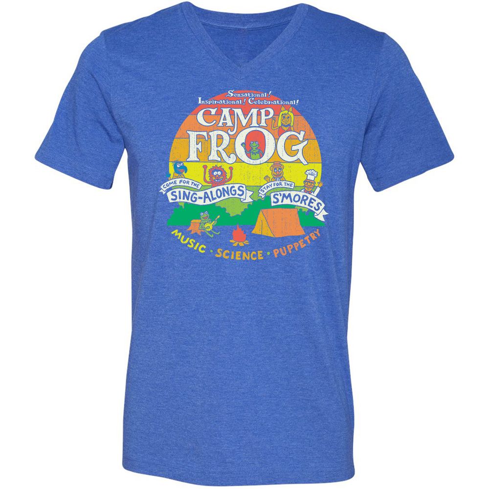 Unisex V-Neck T-Shirt - VRPUWMZB - Heather True Royal - 14