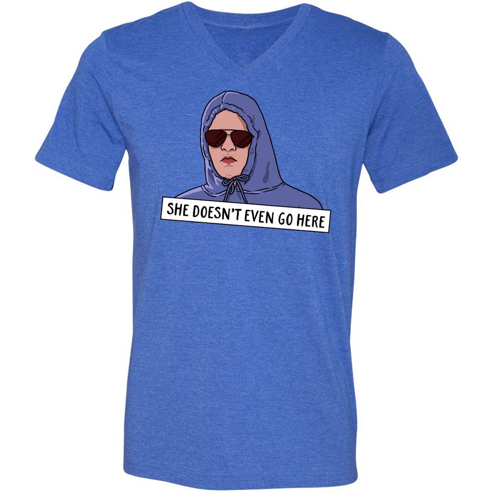 Unisex V-Neck T-Shirt - Z4CQ9BYG - Heather True Royal - 14