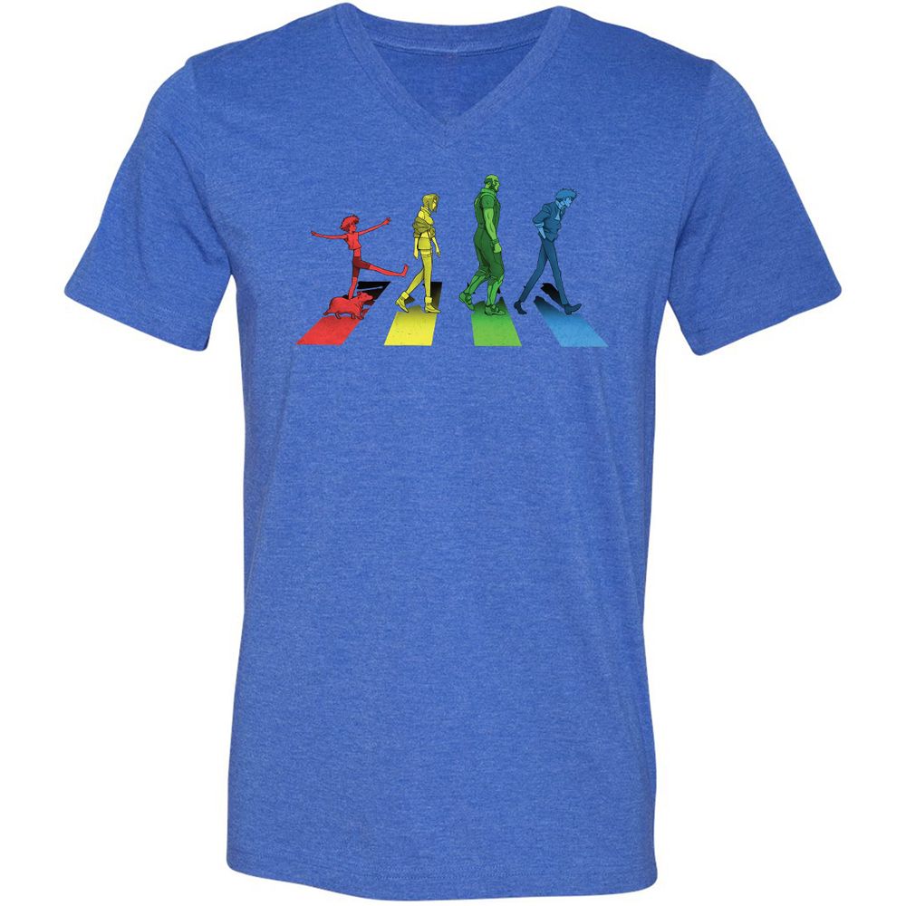 Unisex V-Neck T-Shirt - C8XSECXU - Heather True Royal - 14