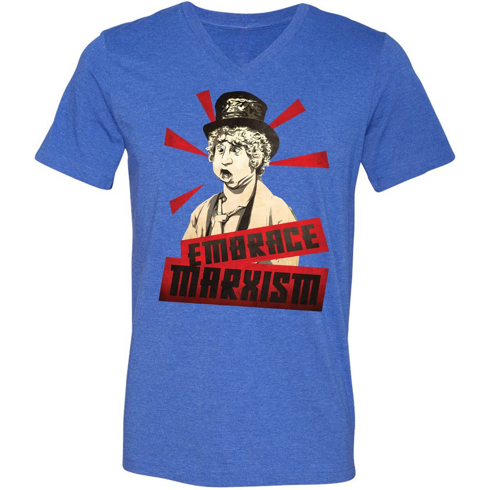 Unisex V-Neck T-Shirt - LASKZSRH - Heather True Royal - 14