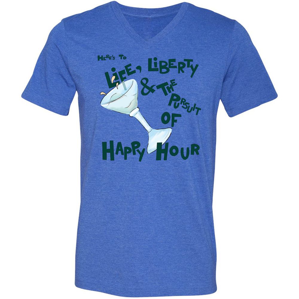 Unisex V-Neck T-Shirt - NQ15DWXG - Heather True Royal - 14