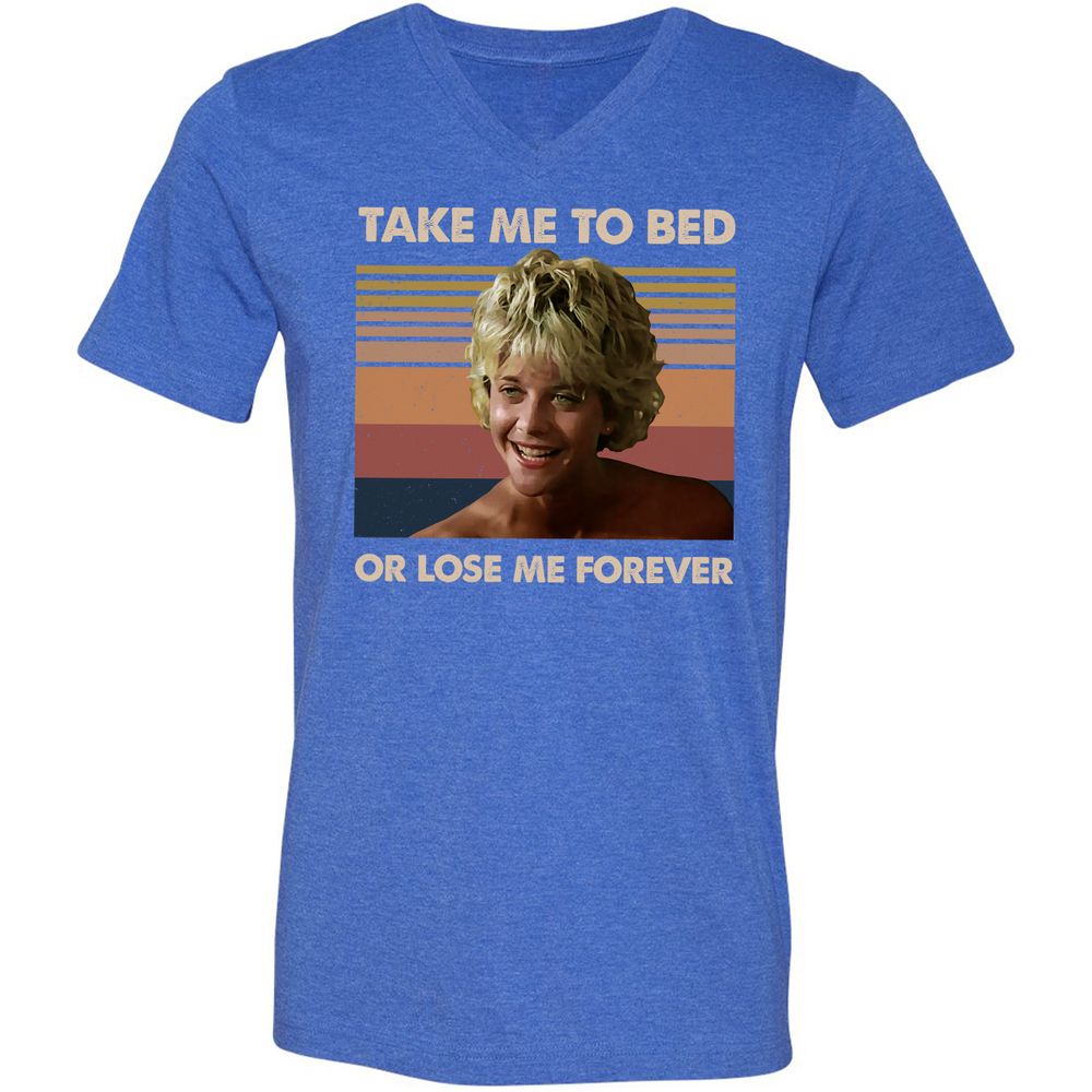 Unisex V-Neck T-Shirt - 5UJFFLUB - Heather True Royal - 14