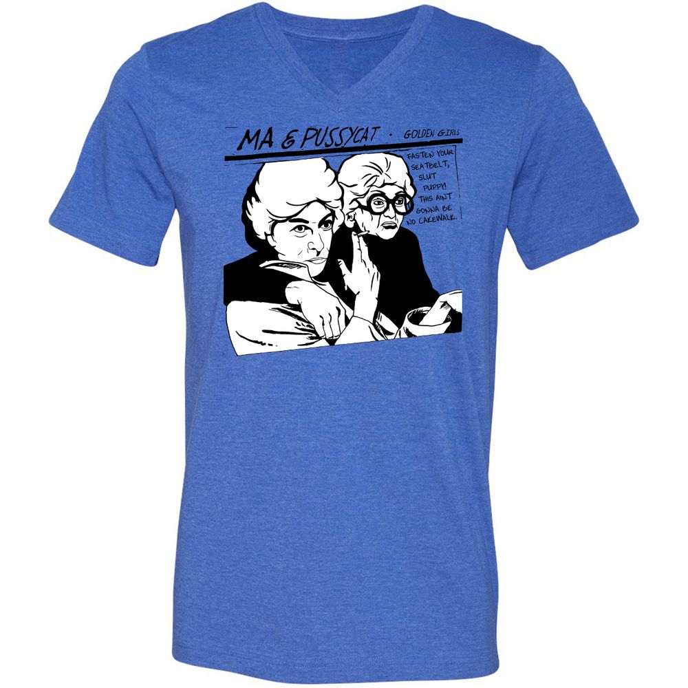 Unisex V-Neck T-Shirt - 8CJECLMN - Heather True Royal - 14