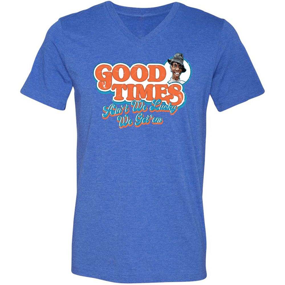 Unisex V-Neck T-Shirt - YNABNTNT - Heather True Royal - 14