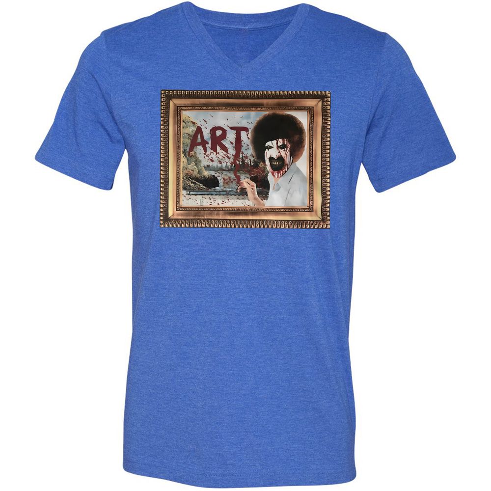 Unisex V-Neck T-Shirt - BWV4E9M1 - Heather True Royal - 14