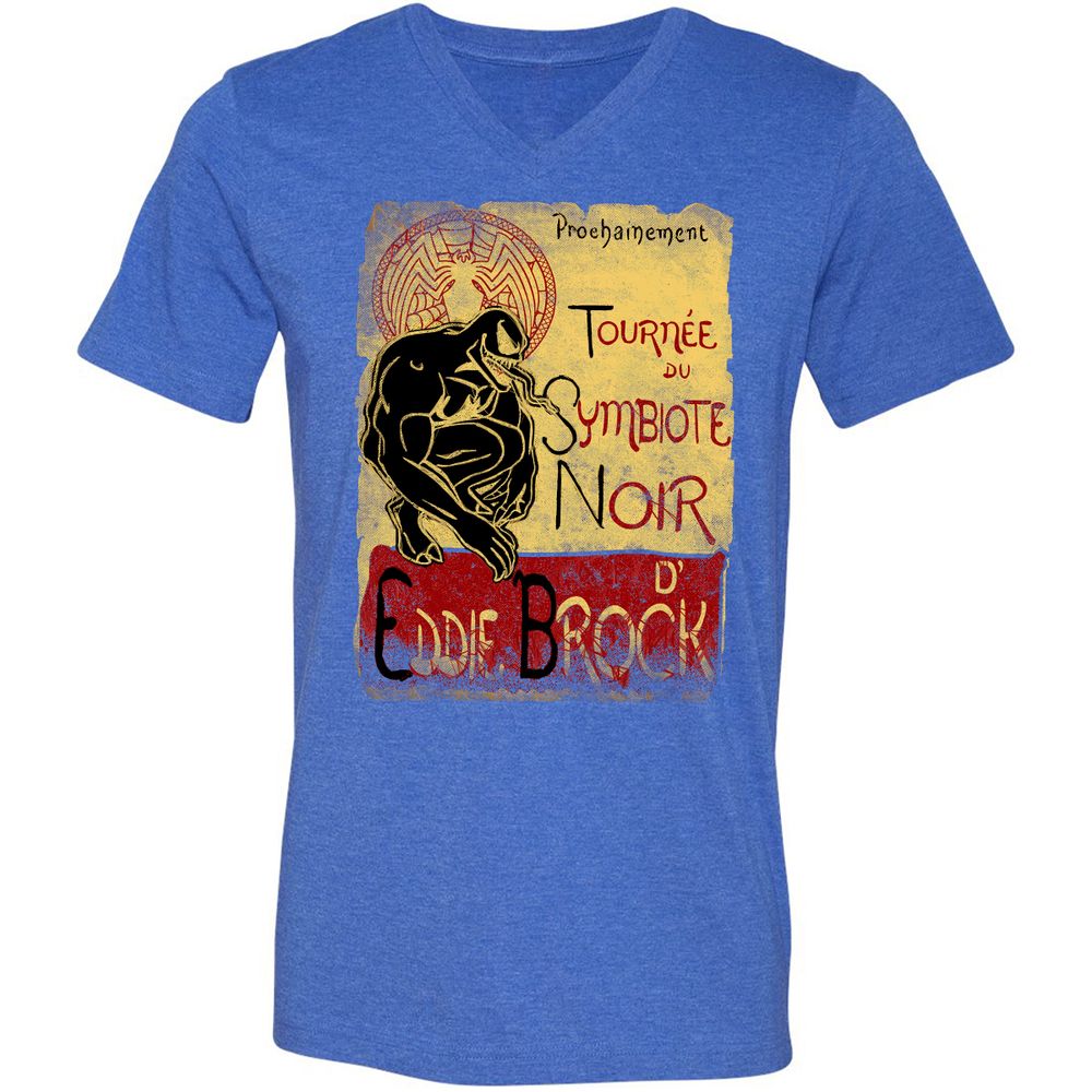 Unisex V-Neck T-Shirt - DLBVN3BX - Heather True Royal - 14