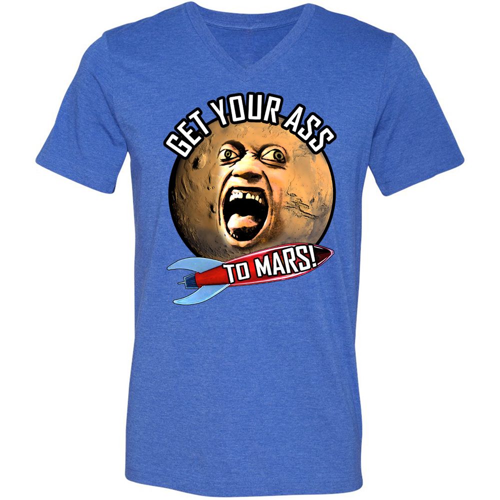 Unisex V-Neck T-Shirt - E82U1GUC - Heather True Royal - 14