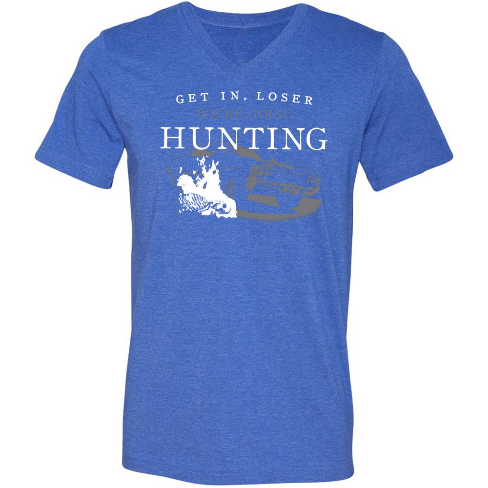 Unisex V-Neck T-Shirt - ZN4M87M7 - Heather True Royal - 14