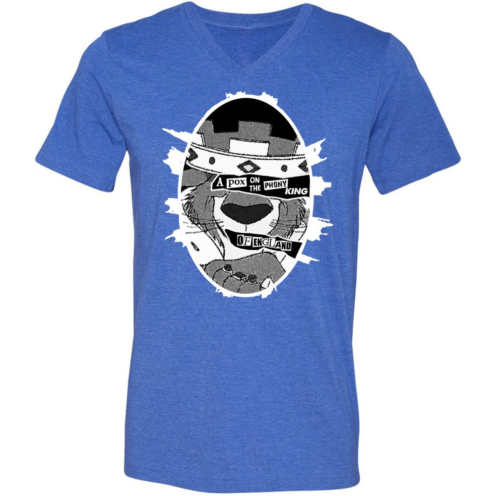 Unisex V-Neck T-Shirt - E1WNWPVP - Heather True Royal - 14