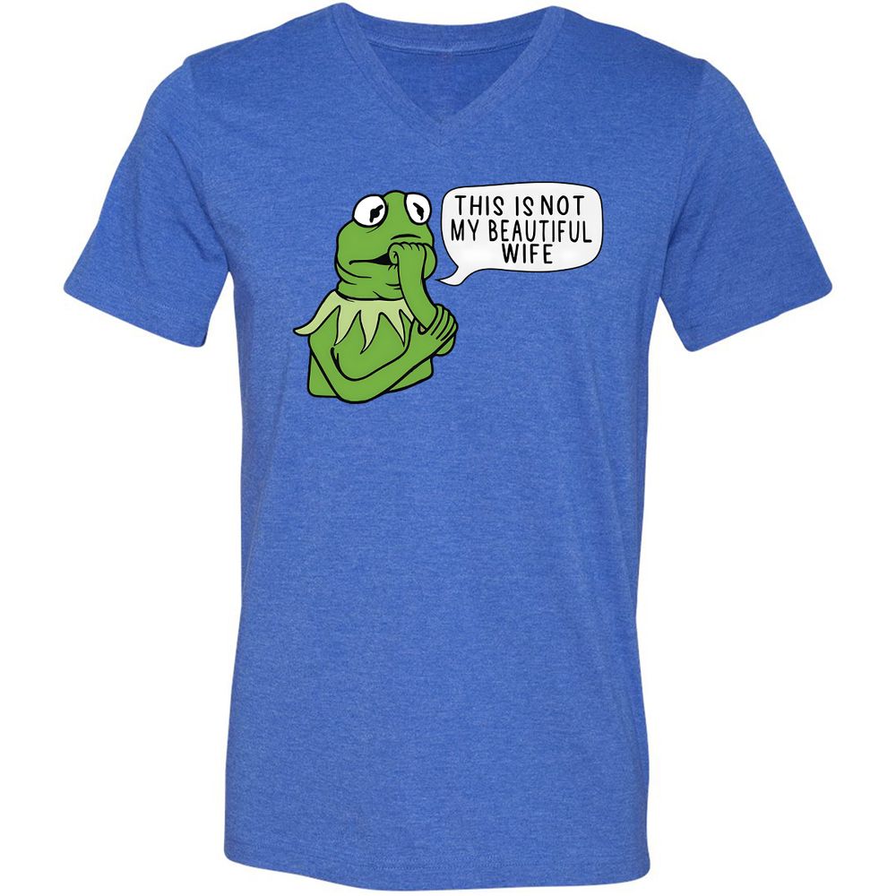 Unisex V-Neck T-Shirt - PUW2FEUU - Heather True Royal - 14