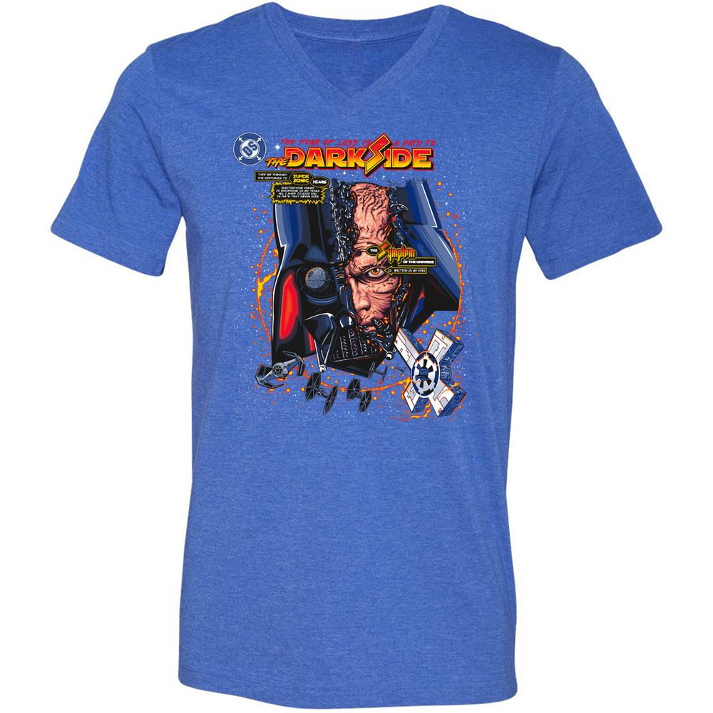 Unisex V-Neck T-Shirt - HKVZE59B - Heather True Royal - 14