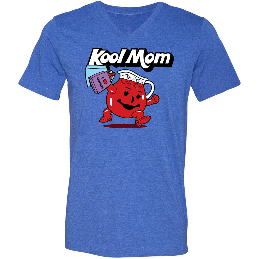 Unisex V-Neck T-Shirt - FGQTAU61 - Heather True Royal - 14