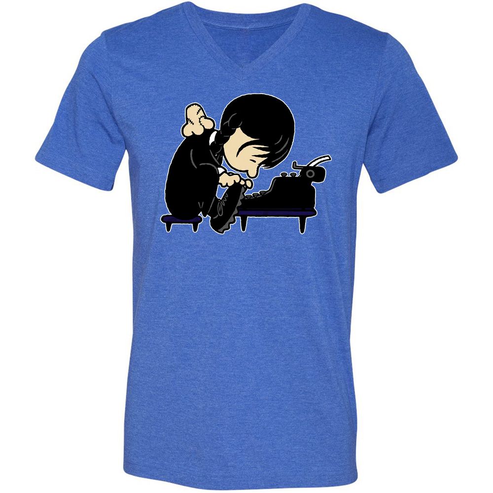 Unisex V-Neck T-Shirt - XN2BHXFV - Heather True Royal - 14