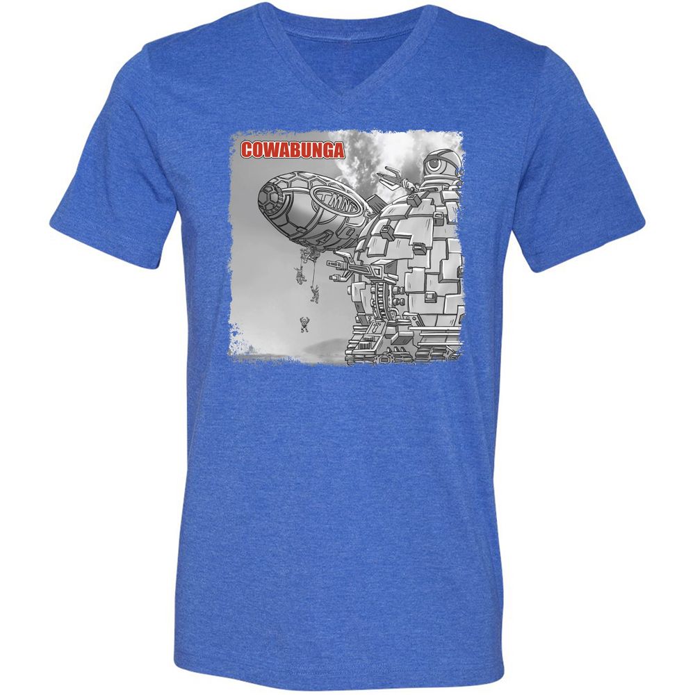 Unisex V-Neck T-Shirt - B691X59T - Heather True Royal - 14