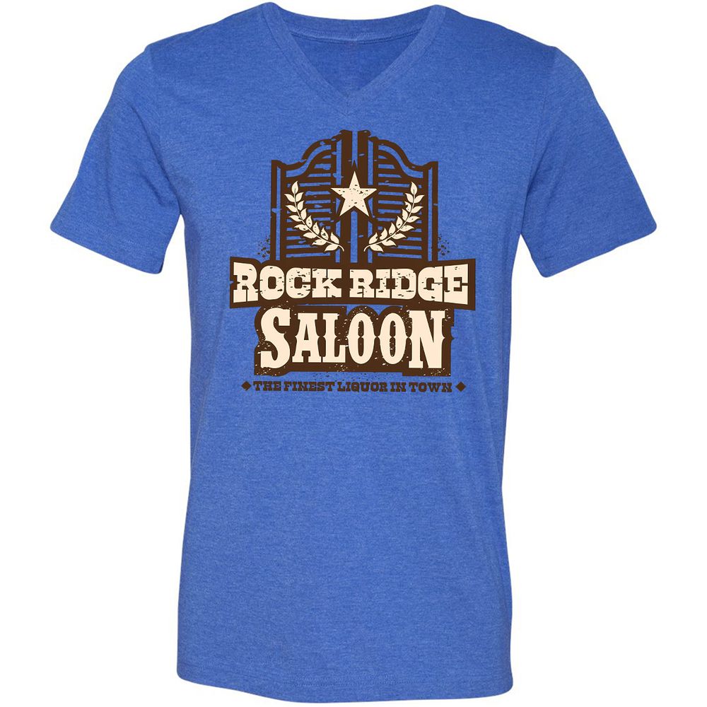 Unisex V-Neck T-Shirt - BLRX1YGY - Heather True Royal - 14