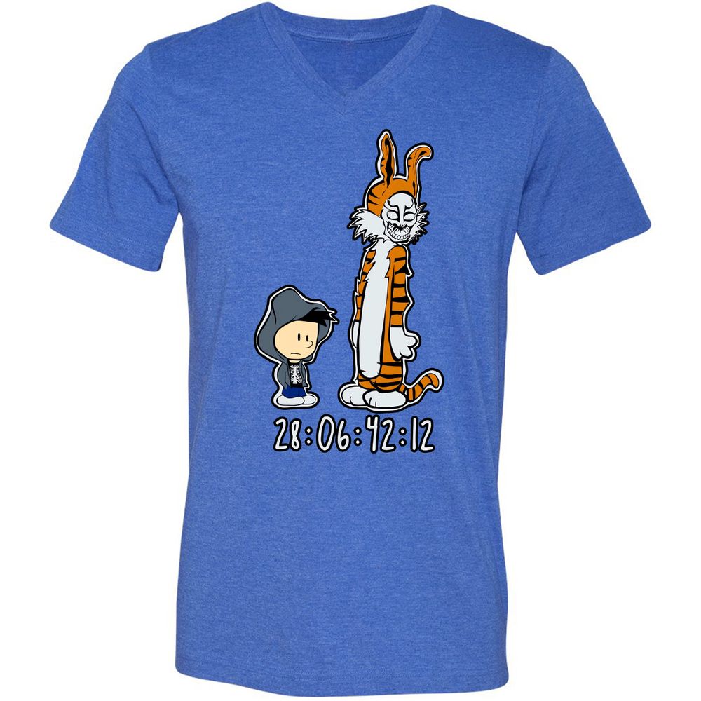 Unisex V-Neck T-Shirt - 7WR3PL36 - Heather True Royal - 14