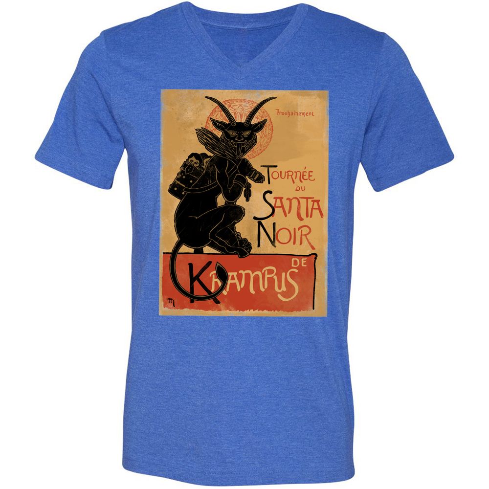 Unisex V-Neck T-Shirt - XCNXRMB9 - Heather True Royal - 14