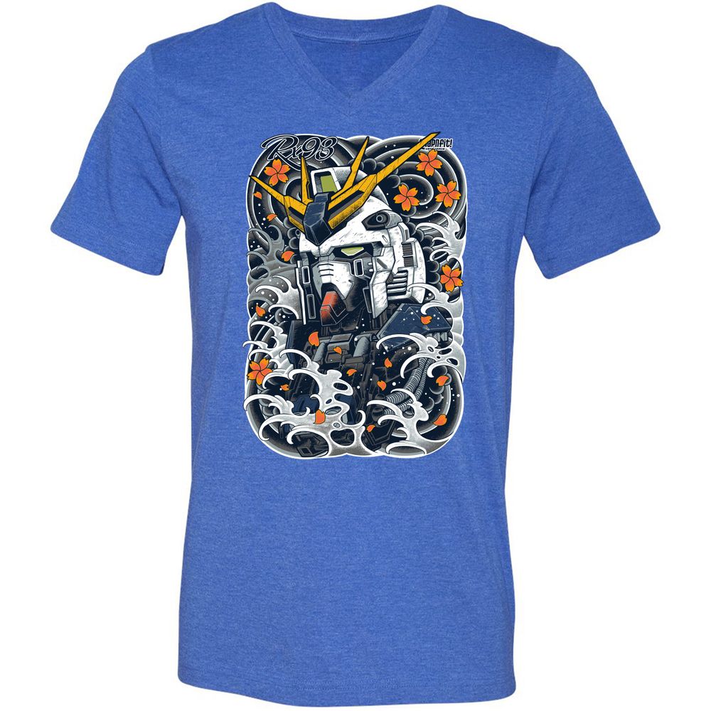 Unisex V-Neck T-Shirt - BM56QGTF - Heather True Royal - 14