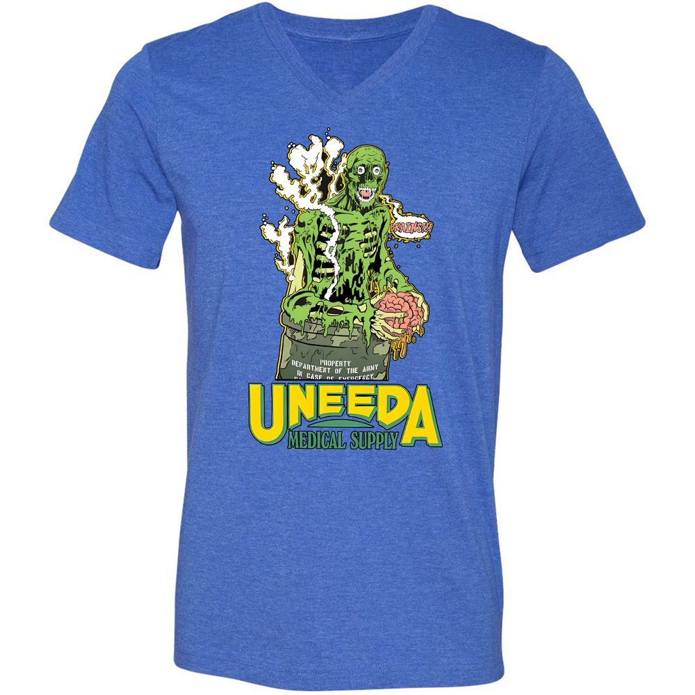 Unisex V-Neck T-Shirt - VMRC8YNC - Heather True Royal - 14