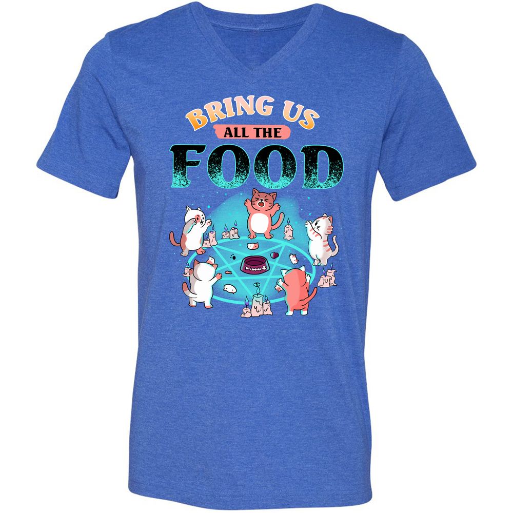 Unisex V-Neck T-Shirt - R1NVUBCZ - Heather True Royal - 14