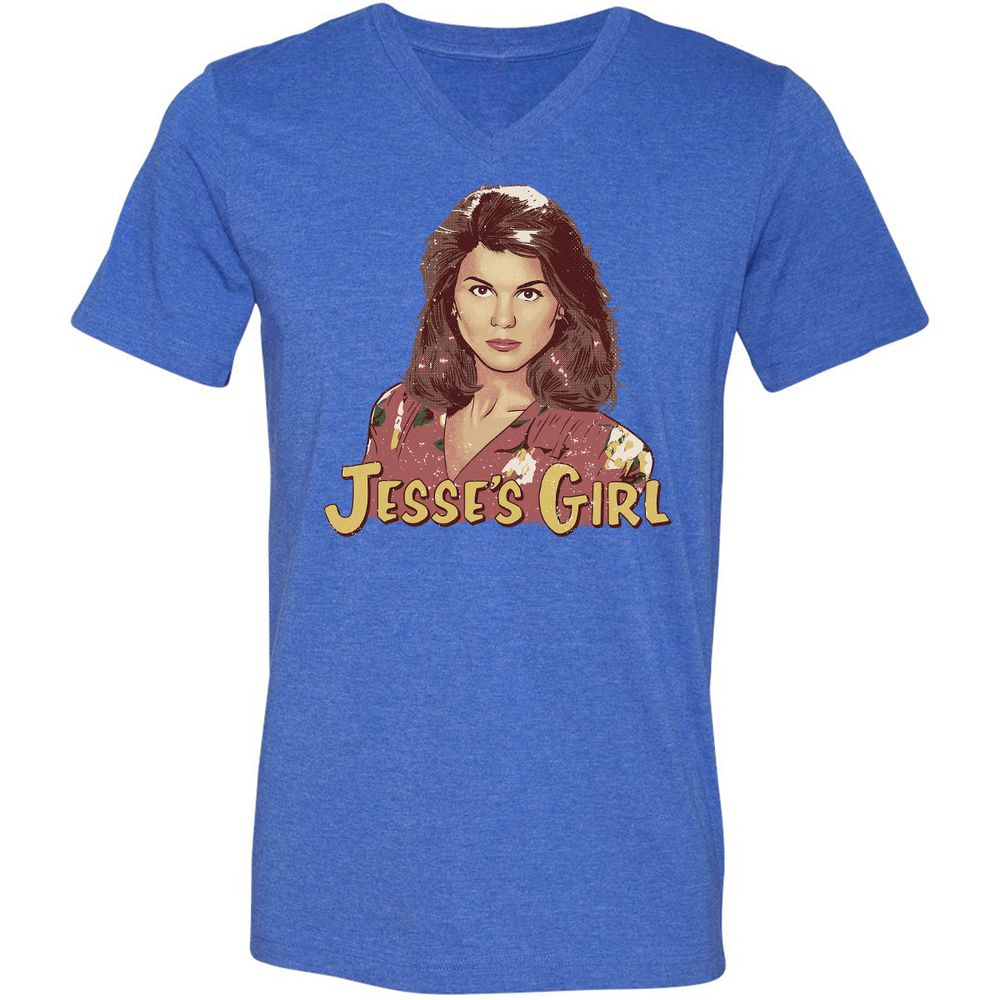 Unisex V-Neck T-Shirt - 6N1RHJH5 - Heather True Royal - 14
