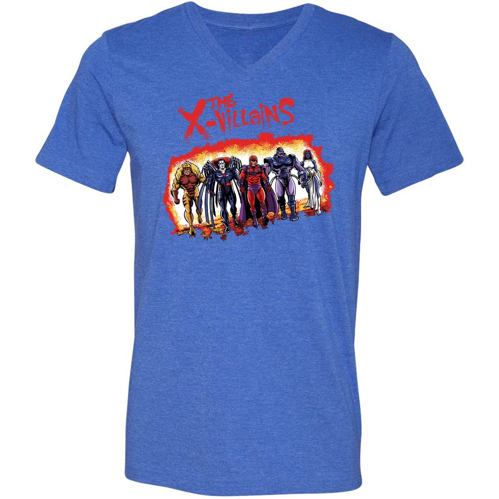 Unisex V-Neck T-Shirt - ZK1XLCWV - Heather True Royal - 14