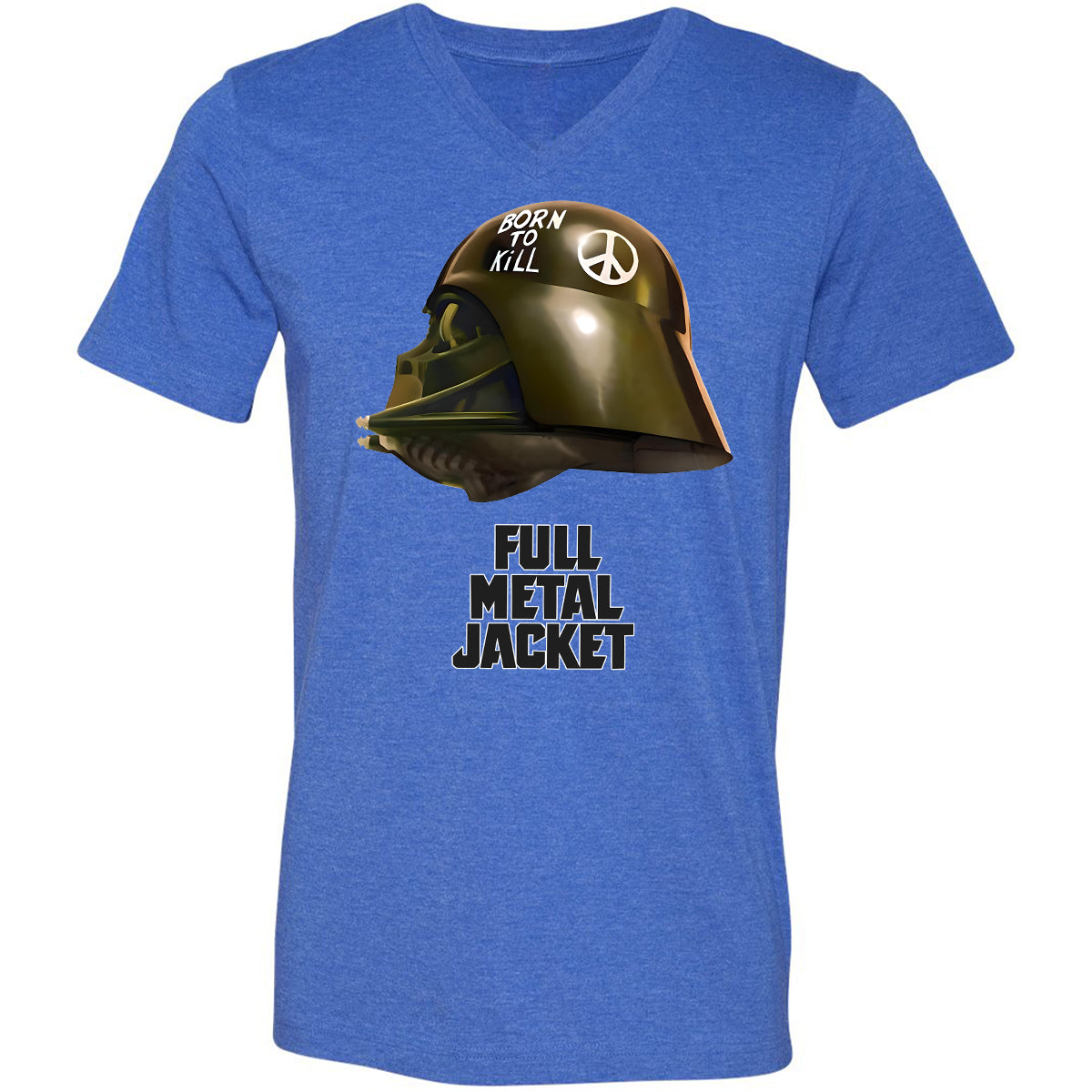 Unisex V-Neck T-Shirt - N4MSLJQB - Heather True Royal - 14