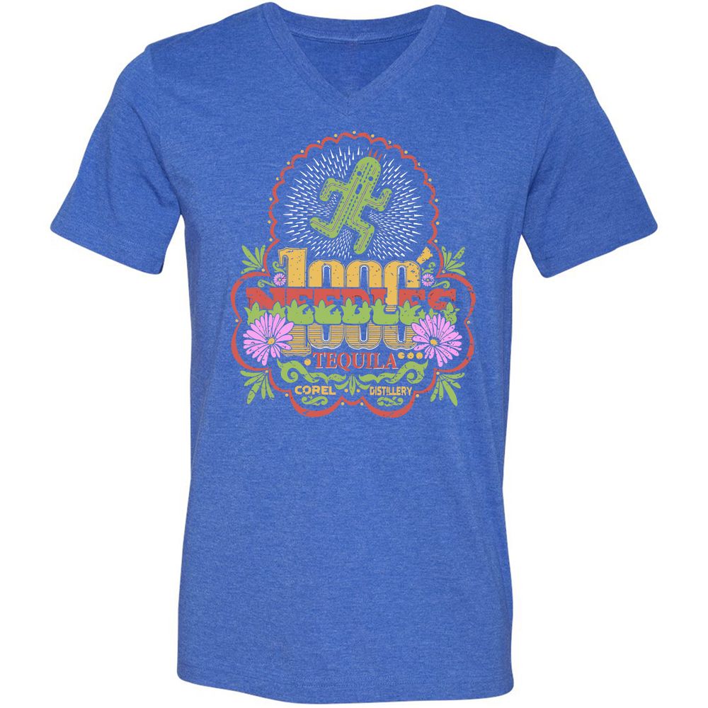 Unisex V-Neck T-Shirt - P3GC83UP - Heather True Royal - 14