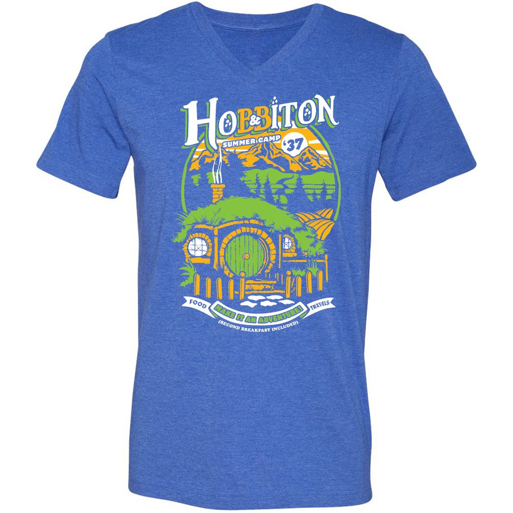 Unisex V-Neck T-Shirt - F7FURN7Q - Heather True Royal - 14