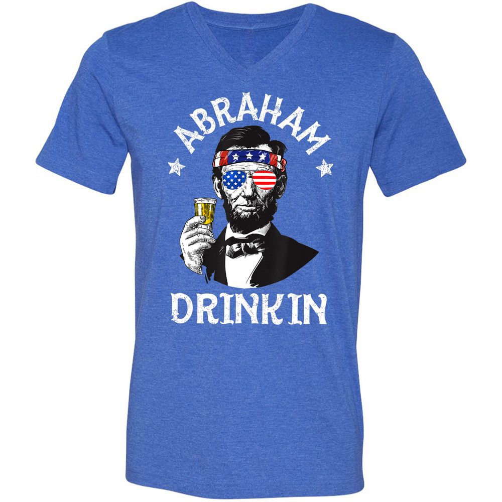Unisex V-Neck T-Shirt - J3BXWSQ2 - Heather True Royal - 14
