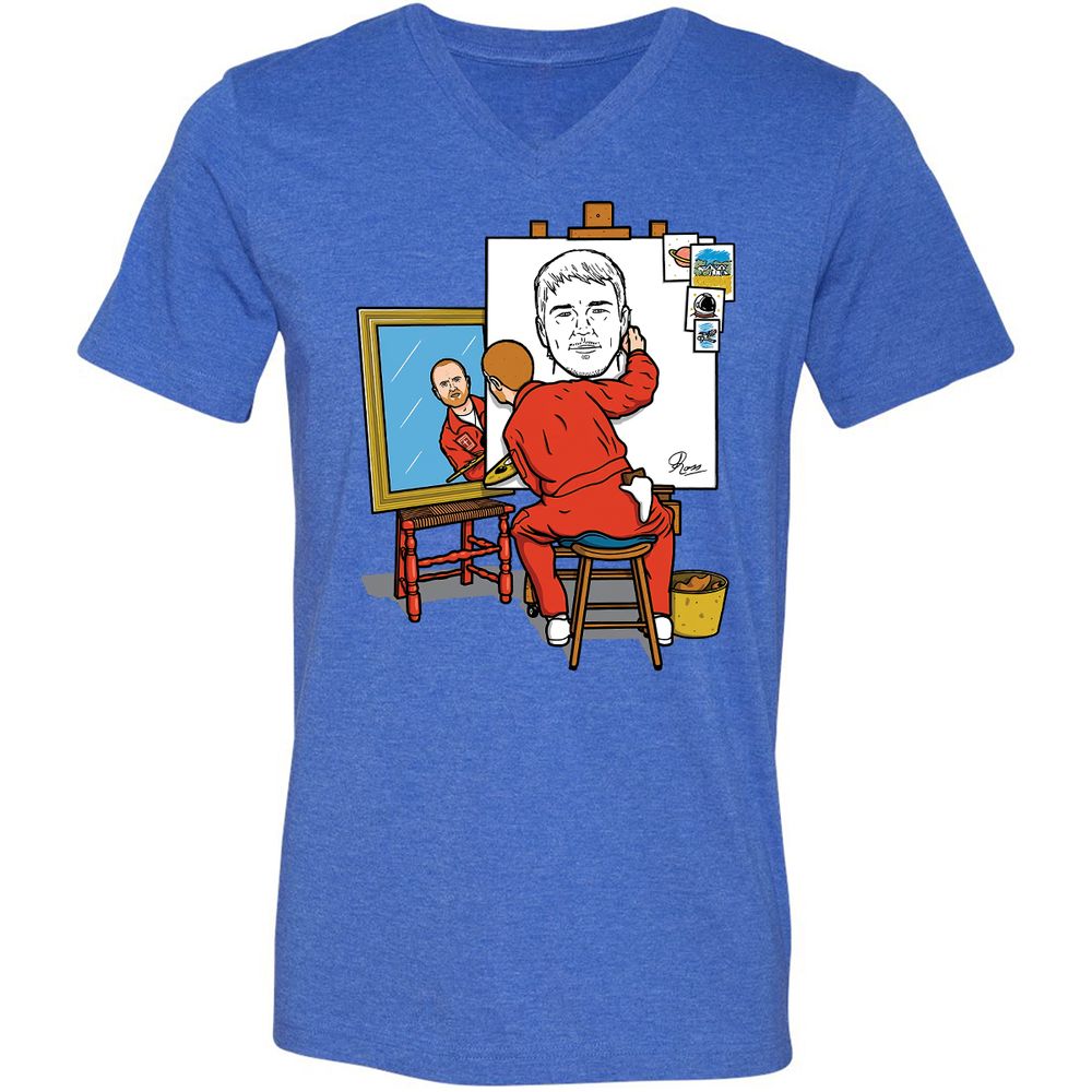 Unisex V-Neck T-Shirt - 1UB88QQL - Heather True Royal - 14