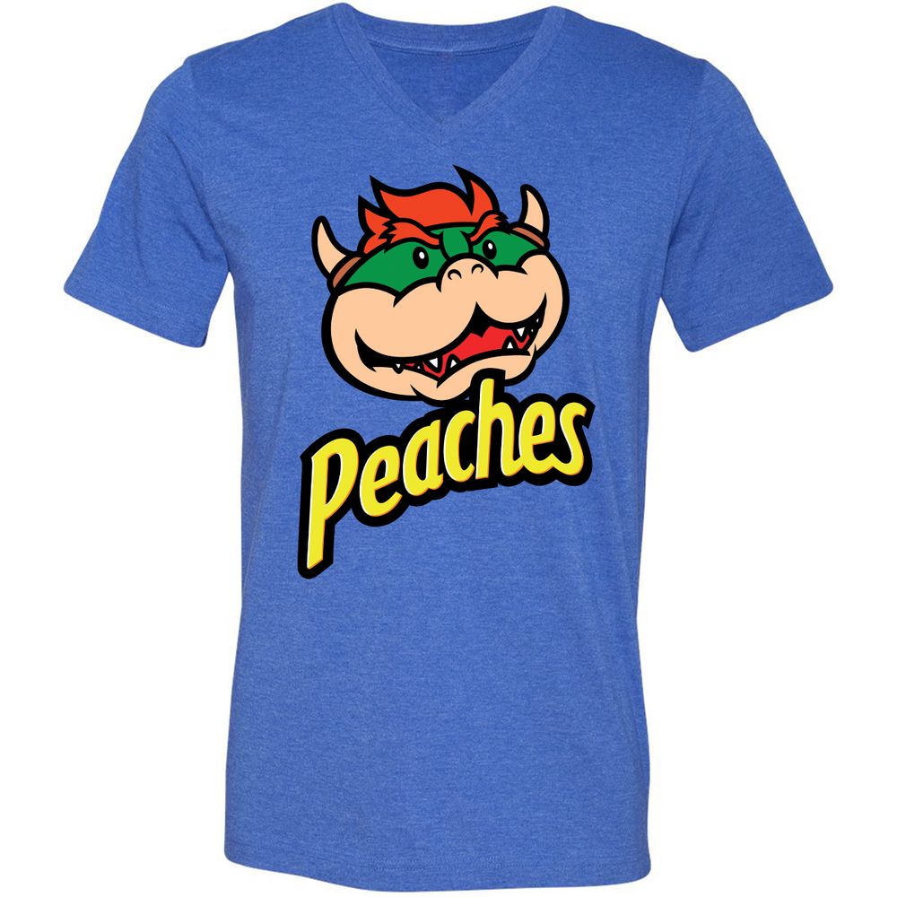 Unisex V-Neck T-Shirt - NE9RVFNF - Heather True Royal - 14