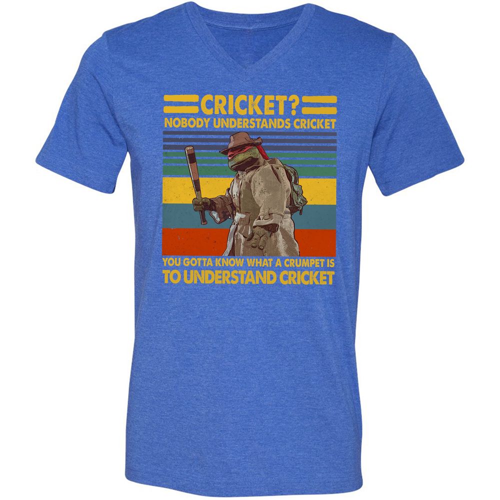 Unisex V-Neck T-Shirt - NVGAM4PP - Heather True Royal - 14