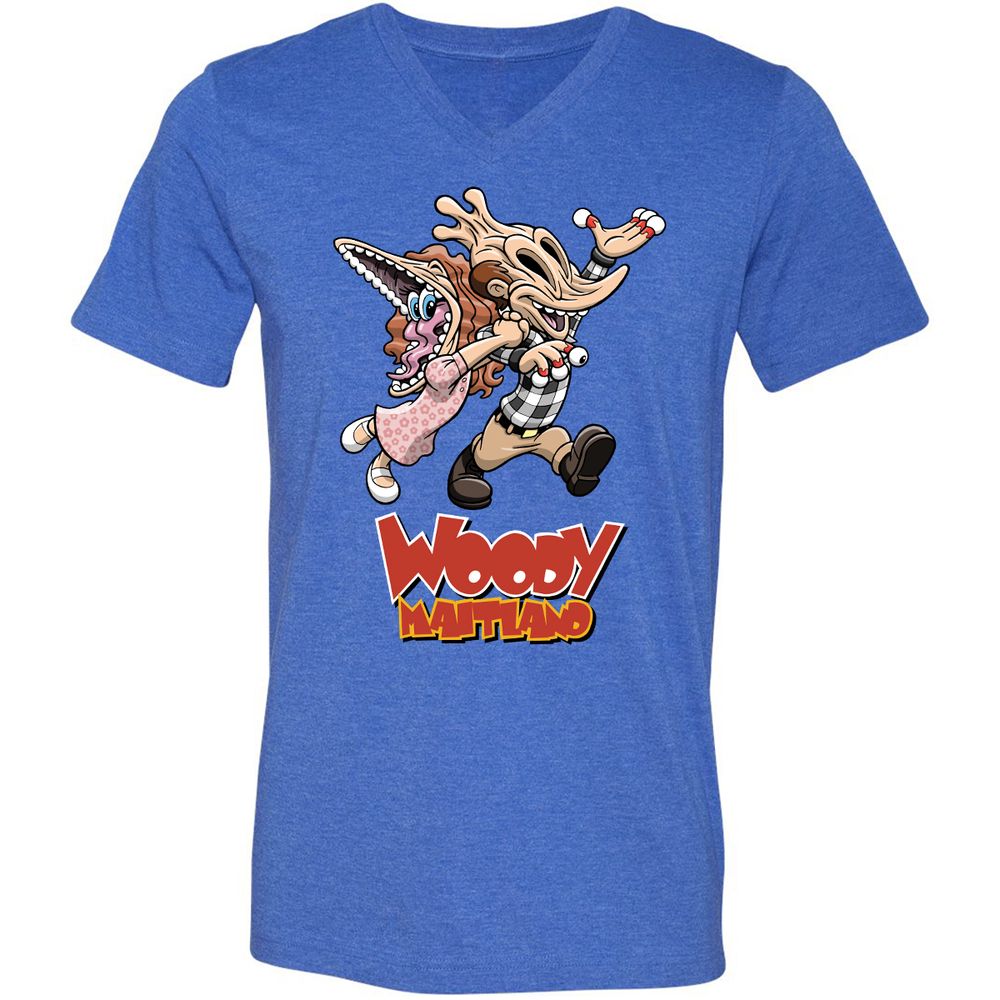 Unisex V-Neck T-Shirt - VE426VRT - Heather True Royal - 14