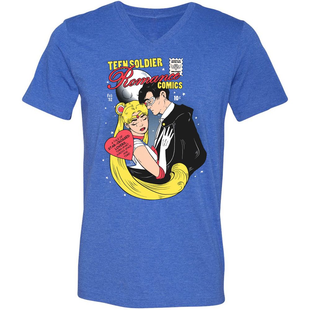 Unisex V-Neck T-Shirt - 93747RWG - Heather True Royal - 14