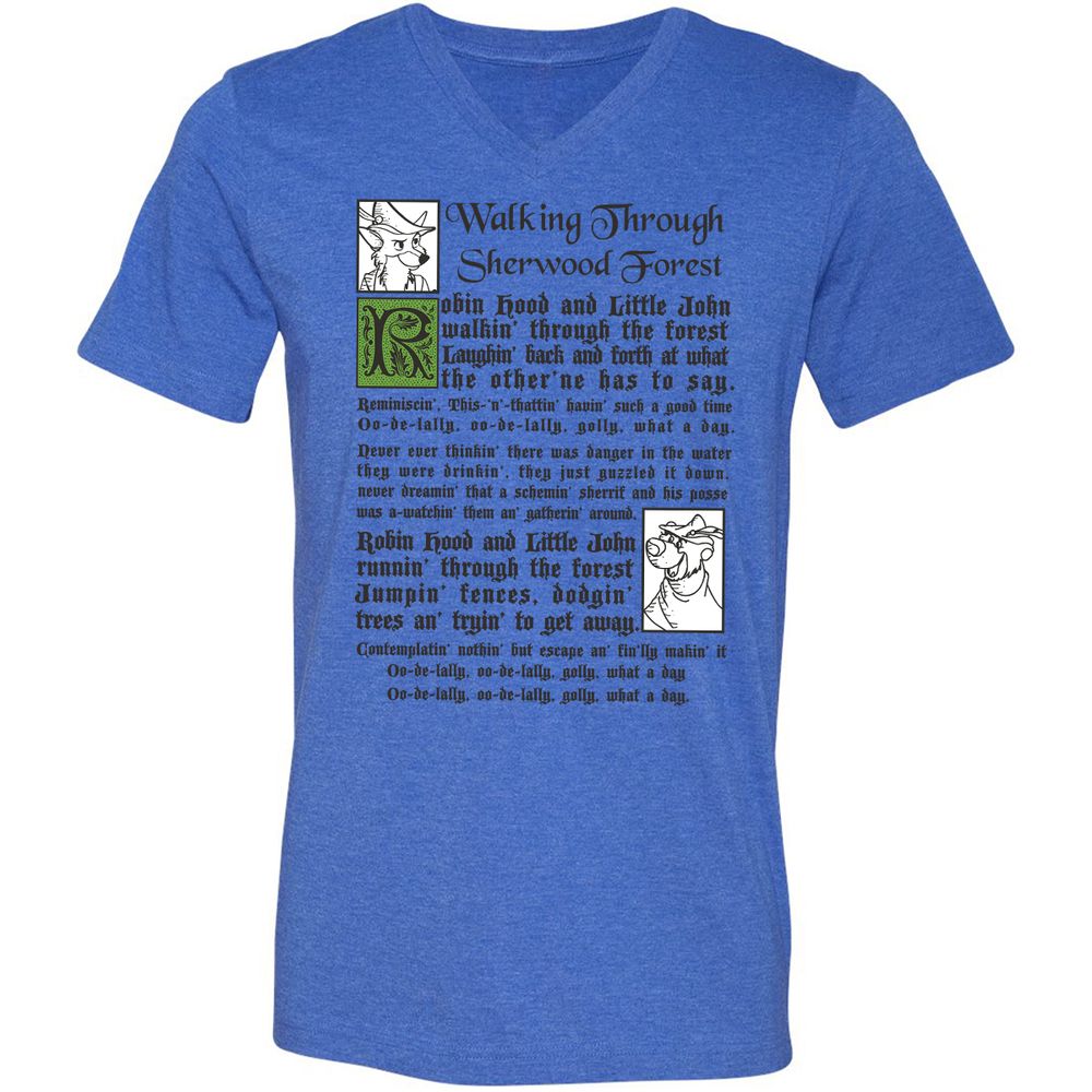 Unisex V-Neck T-Shirt - A6LYJTGA - Heather True Royal - 14
