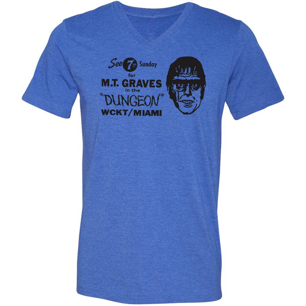 Unisex V-Neck T-Shirt - YLRKY7HV - Heather True Royal - 14