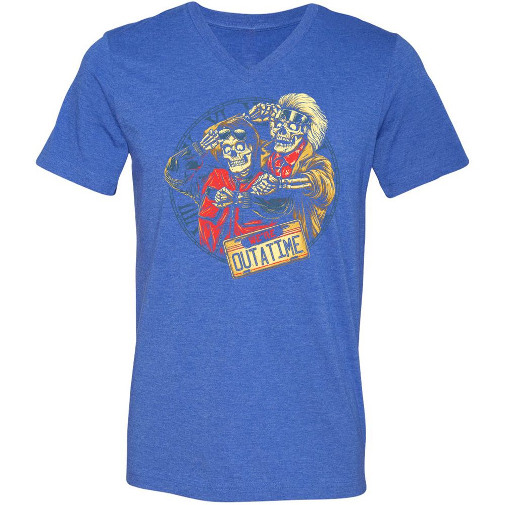 Unisex V-Neck T-Shirt - AG6XJLH8 - Heather True Royal - 14