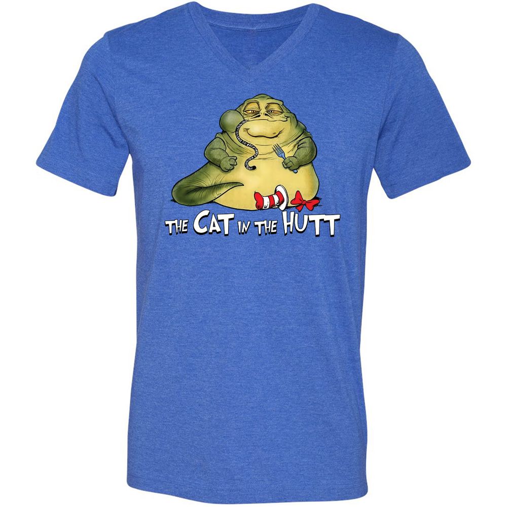 Unisex V-Neck T-Shirt - T5PXPWLN - Heather True Royal - 14