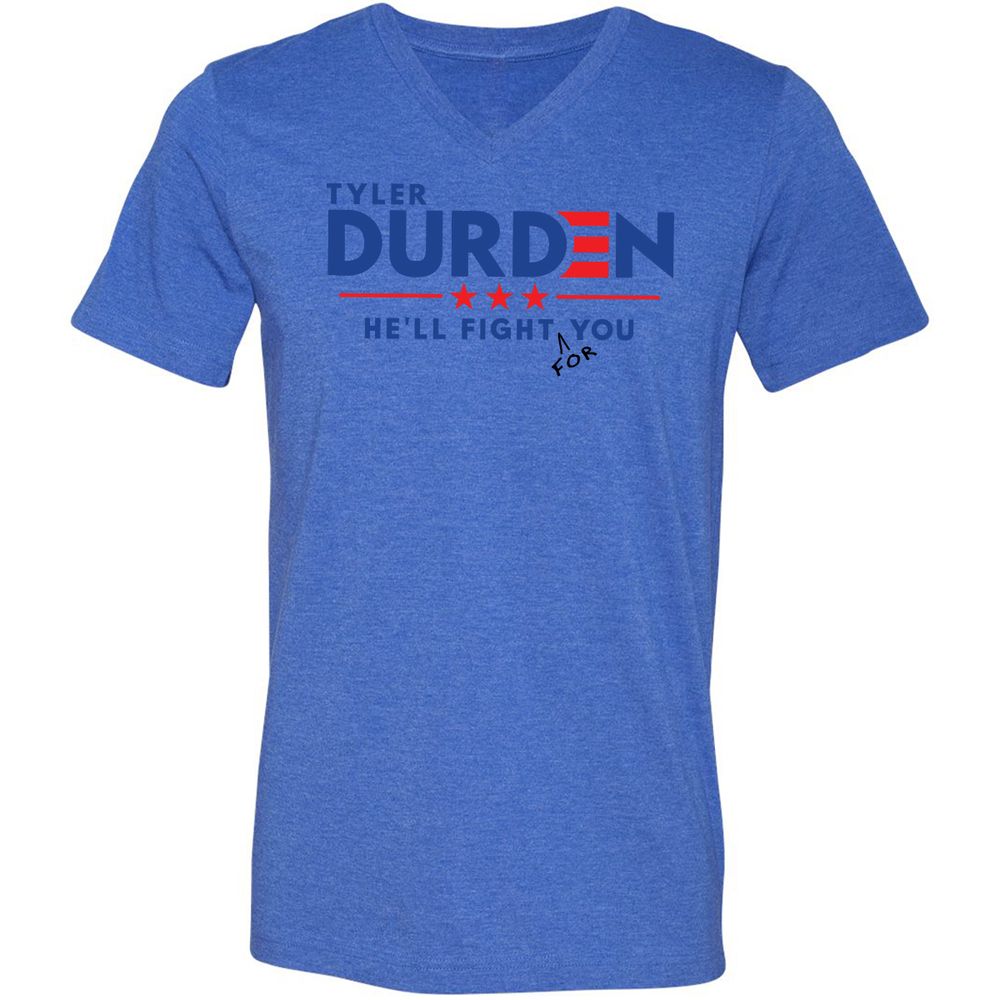 Unisex V-Neck T-Shirt - H411PVEZ - Heather True Royal - 14