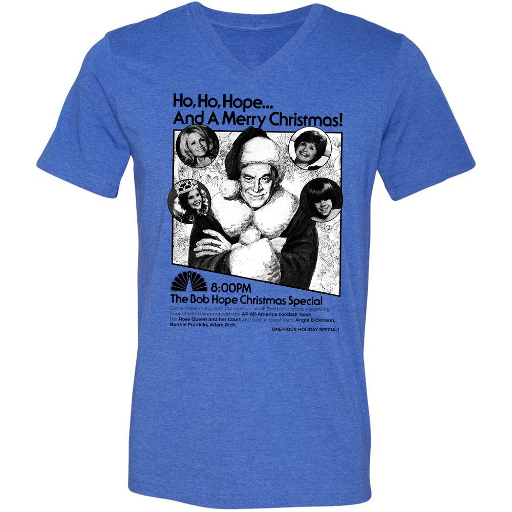 Unisex V-Neck T-Shirt - UJVG6X6C - Heather True Royal - 14