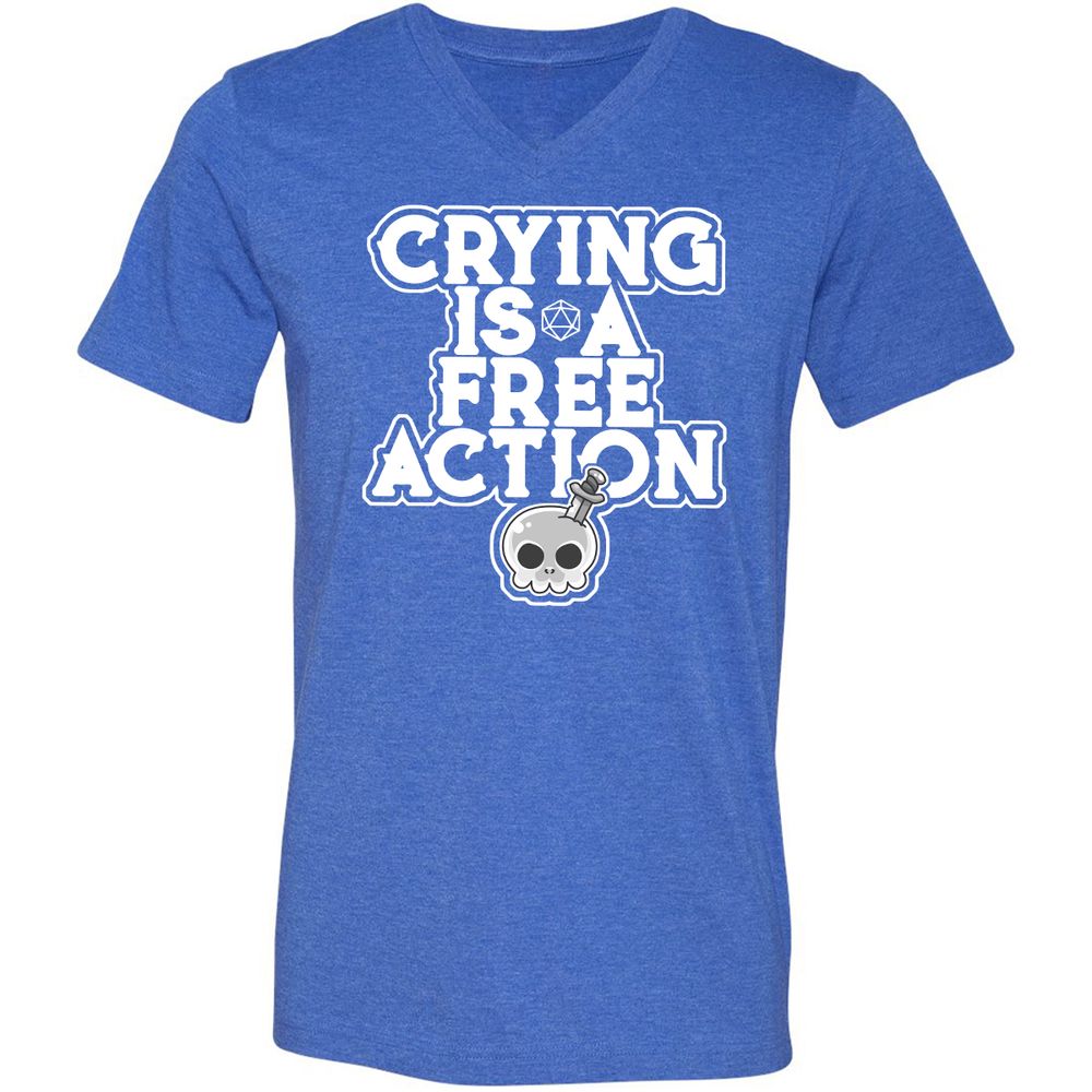 Unisex V-Neck T-Shirt - FFJMUMLK - Heather True Royal - 14