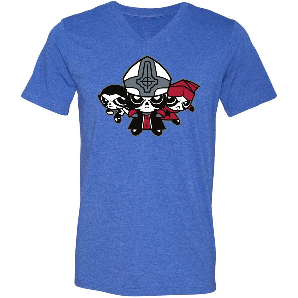 Unisex V-Neck T-Shirt - A5WJEP5Z - Heather True Royal - 14