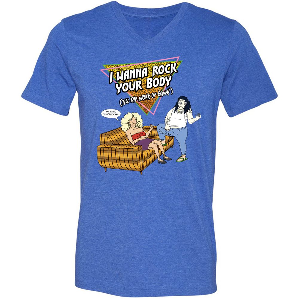 Unisex V-Neck T-Shirt - HRX941V9 - Heather True Royal - 14