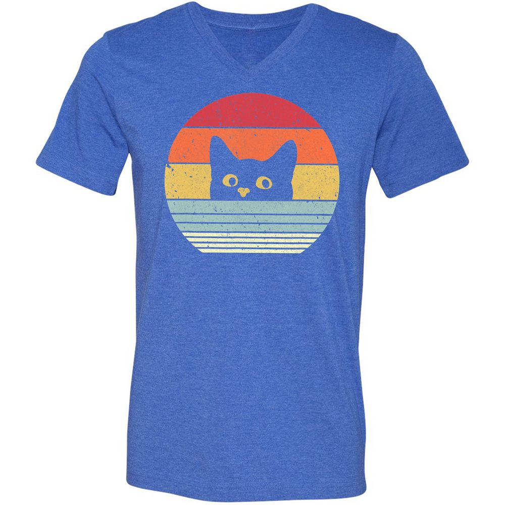 Unisex V-Neck T-Shirt - 28C9JHL5 - Heather True Royal - 14